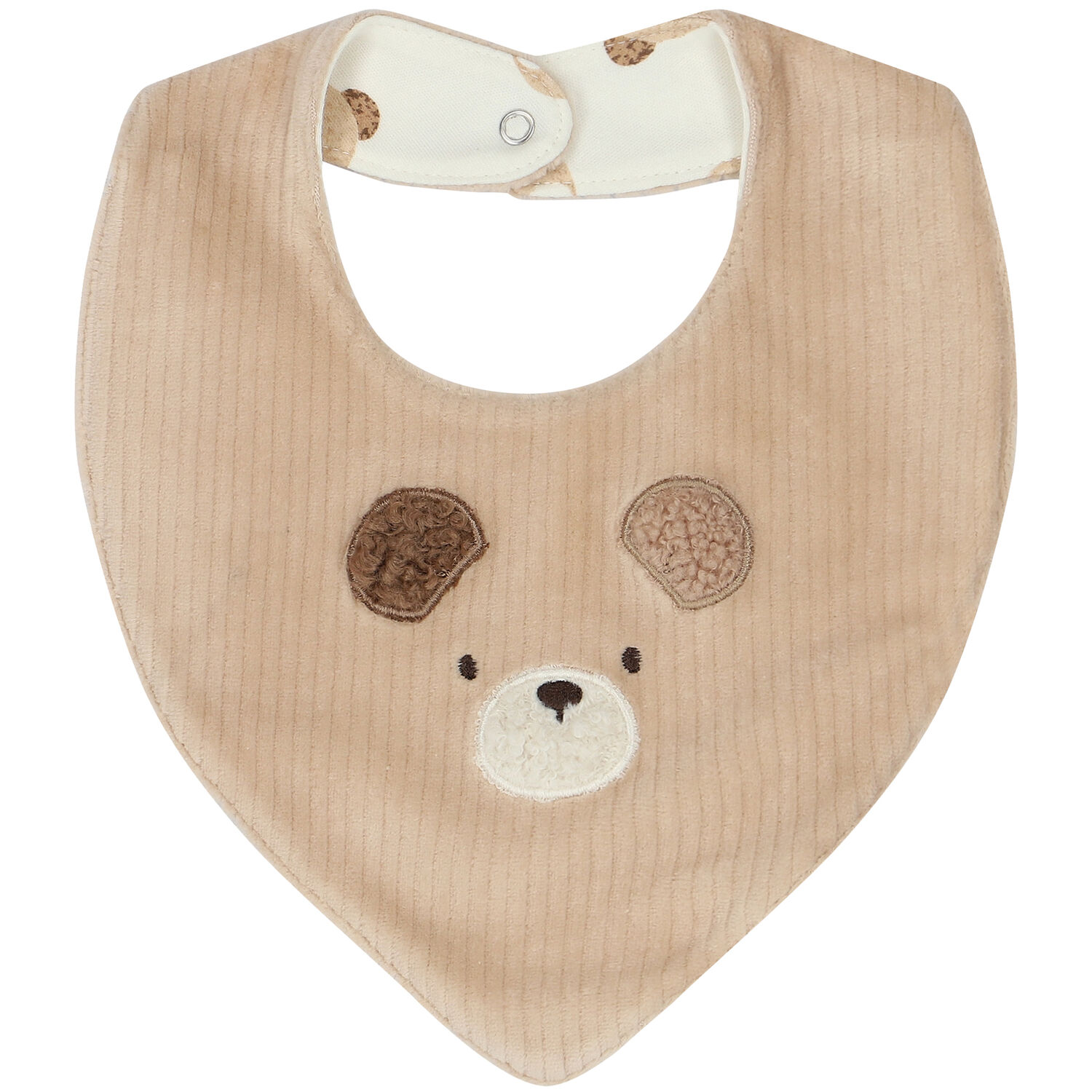 Ivory and Beige Teddy Bear Bibs ( 2 - Pack ), 1, hi-res image number null